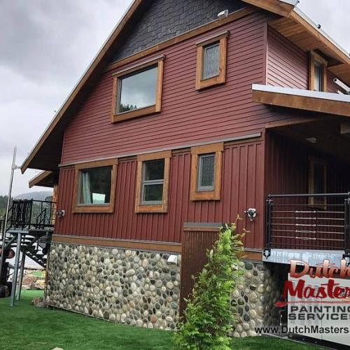  | Completed this jaw dropping water front exterior at our very important customer’s lake home in Tulameen, BC! | Exterior Painting 