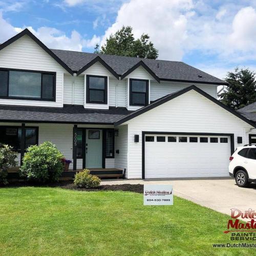  | Take a look at this beautiful transformation in Murrayville, Langley, completed for some great customers! We sprayed the vinyl siding using high quality exterior SuperPaint vinyl safe acrylic latex! | Exterior Painting 
