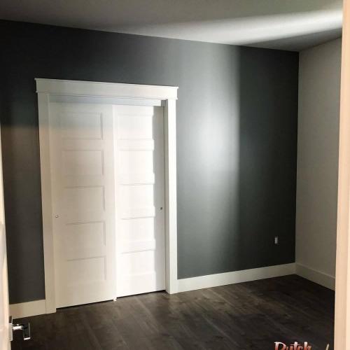  | Interior grey ceilings & walls completed in this beautiful unit located at the Boardwalk luxury condo development in Chilliwack. | Interior Painting 